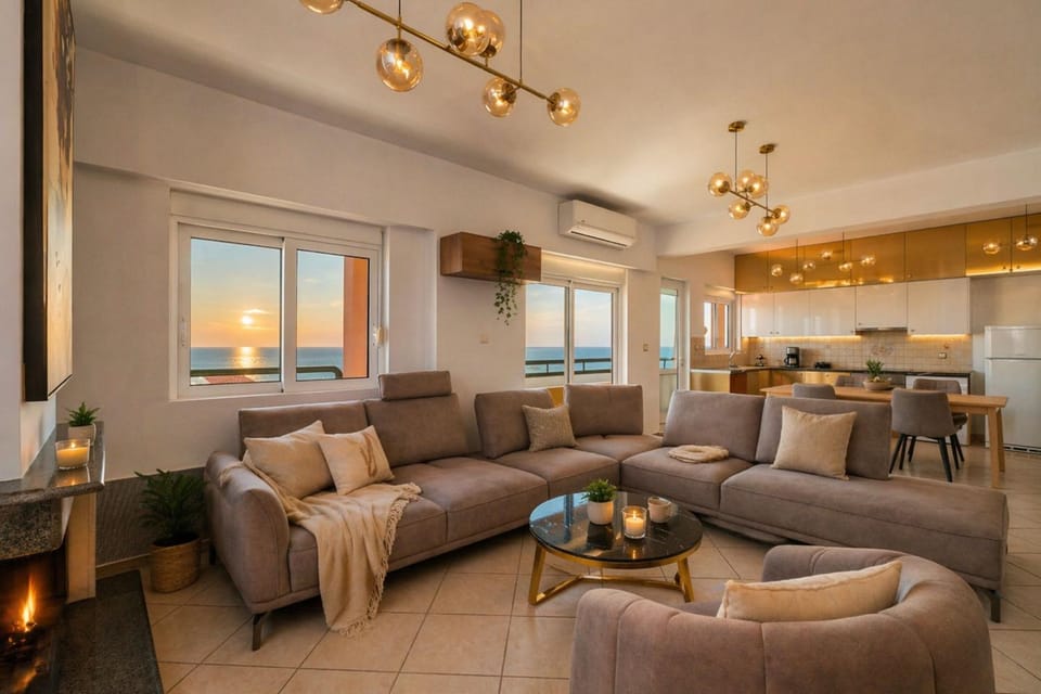Living room, kitchen