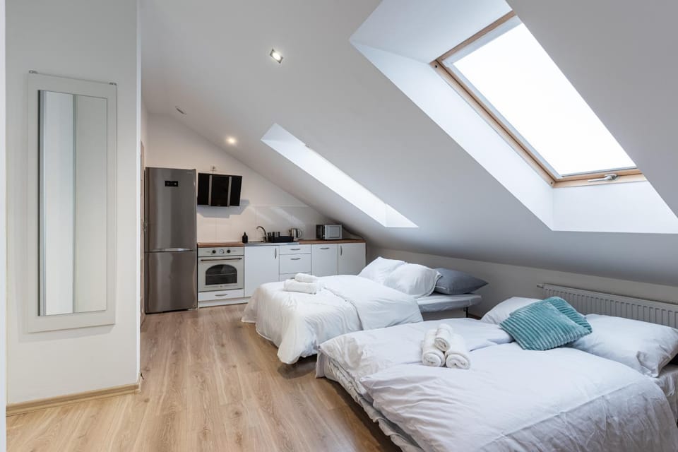Bed, TV and multimedia, Kitchen or kitchenette, Photo of the whole room, towels, wardrobe