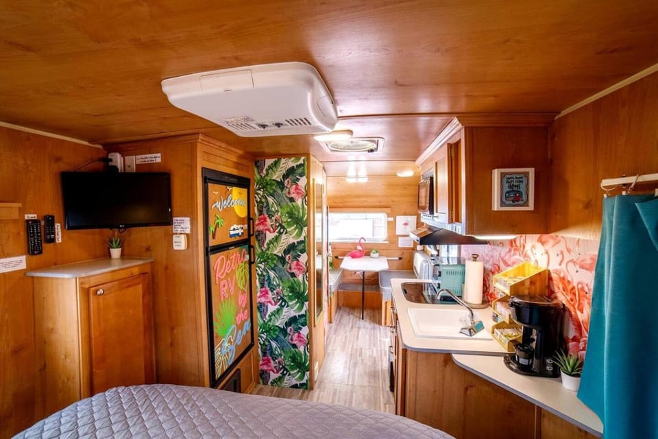 Vintage-Inspired Retro RV with Flamingo Theme Near Coast & Hiking Trails, El Cajon CA House in El Cajon