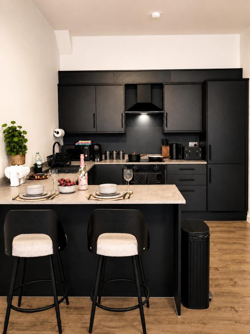 Coffee/tea facilities, Kitchen or kitchenette, Photo of the whole room, storage, stove, toaster, kitchen, kitchen