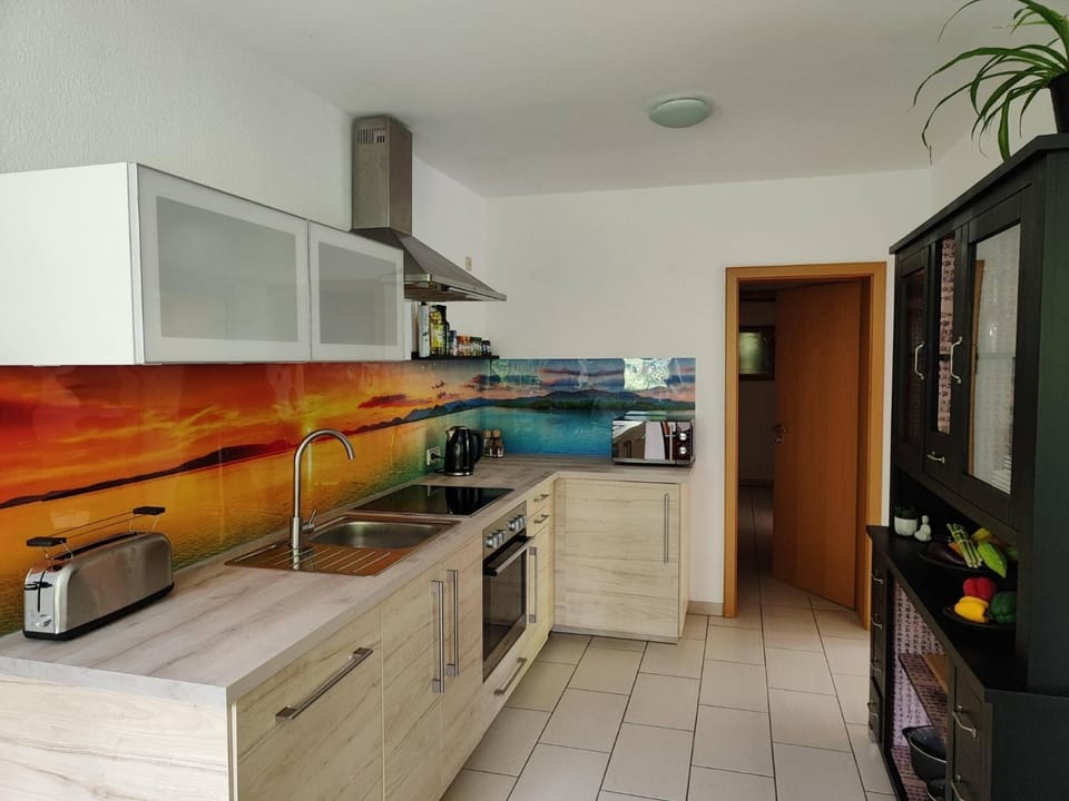 Kitchen or kitchenette, oven, stove