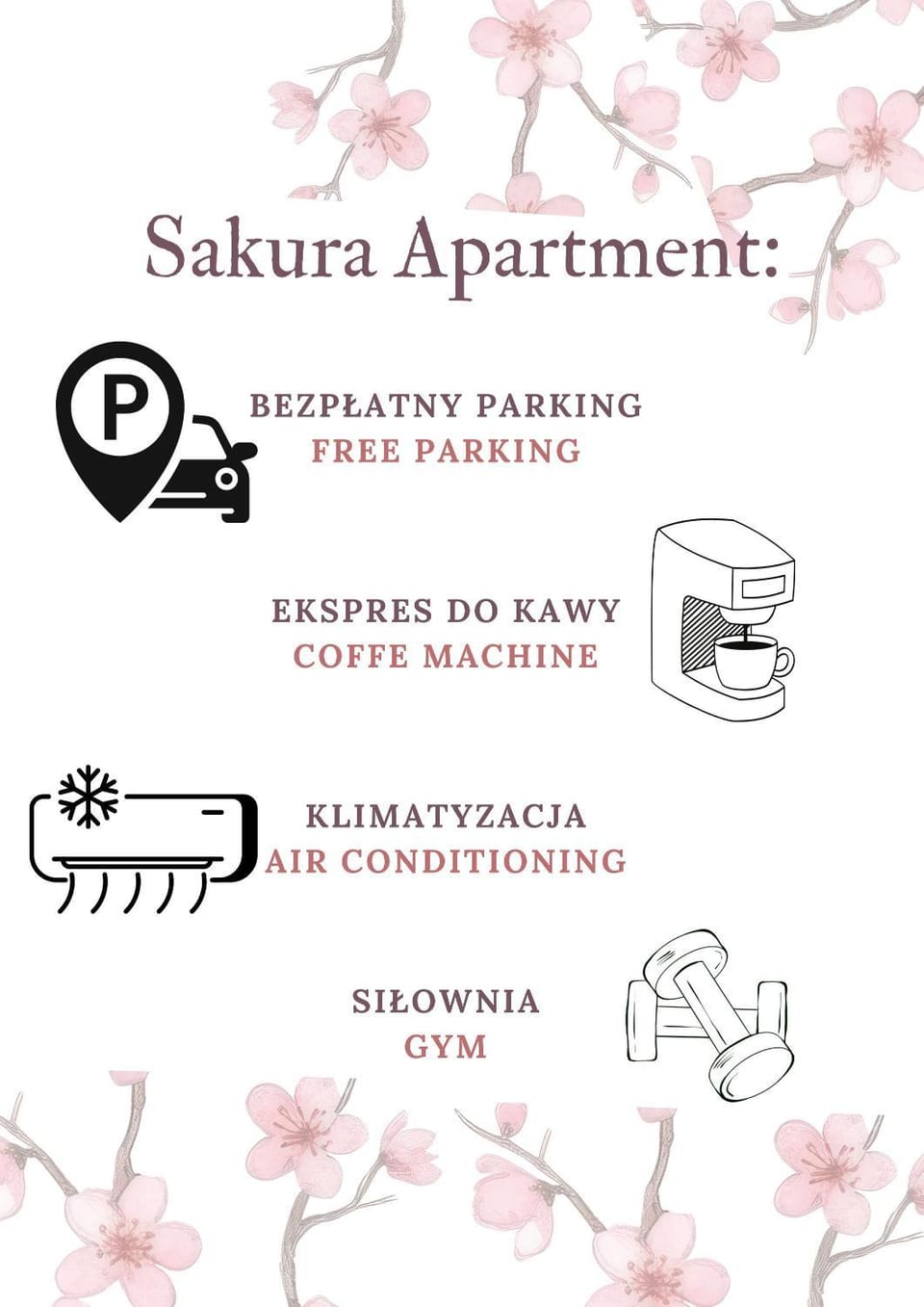 Towarowa Sakura Apartment, free parking, air-conditioning, self check-in 24h Apartment in Poznan