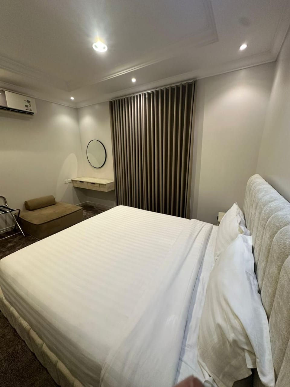 Bed, air conditioner