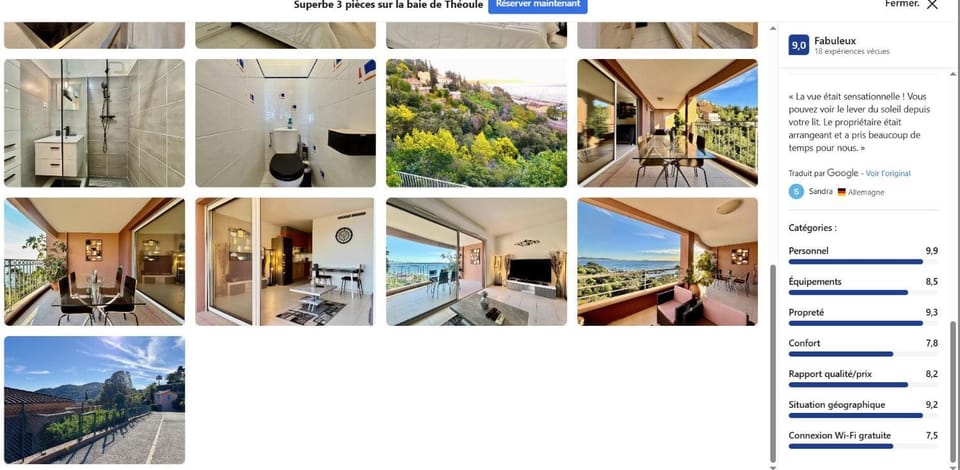 3 pièces avec vue mer exceptionnelle - changement de gestionnaire voir photos pour avis Apartment in Mandelieu-La Napoule