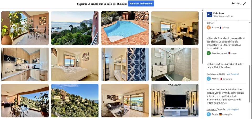 3 pièces avec vue mer exceptionnelle - changement de gestionnaire voir photos pour avis Apartment in Mandelieu-La Napoule