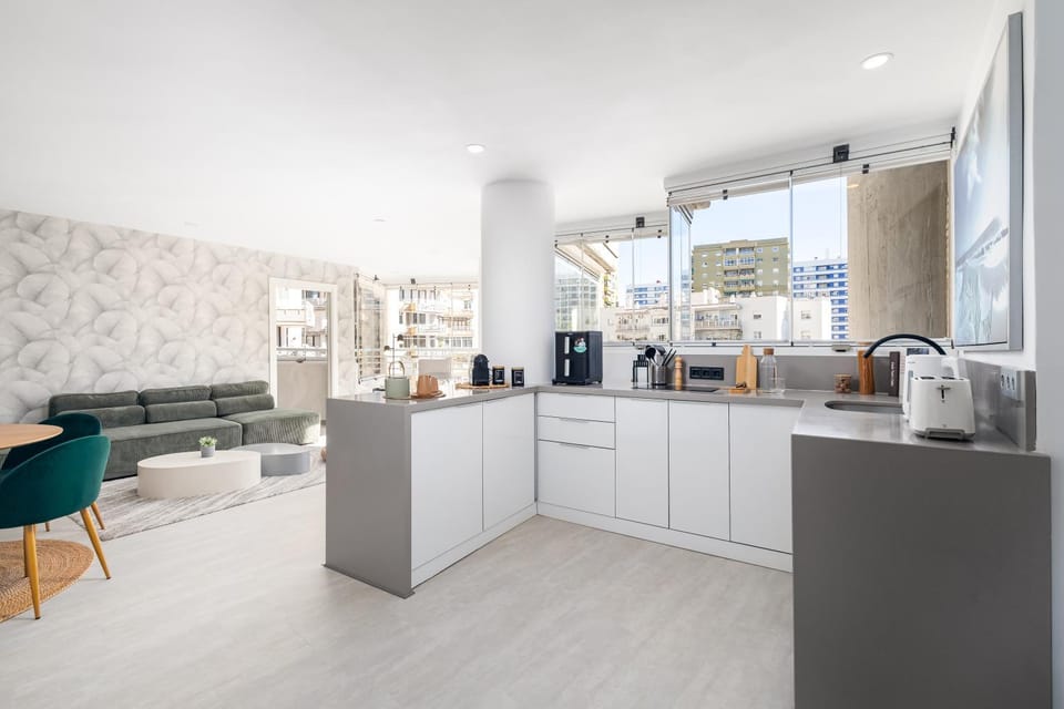 Kitchen or kitchenette, stove, toaster