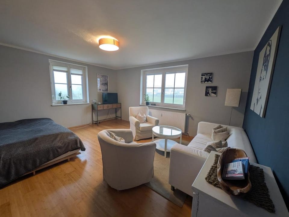 Bed, TV and multimedia, Living room, Photo of the whole room, Seating area