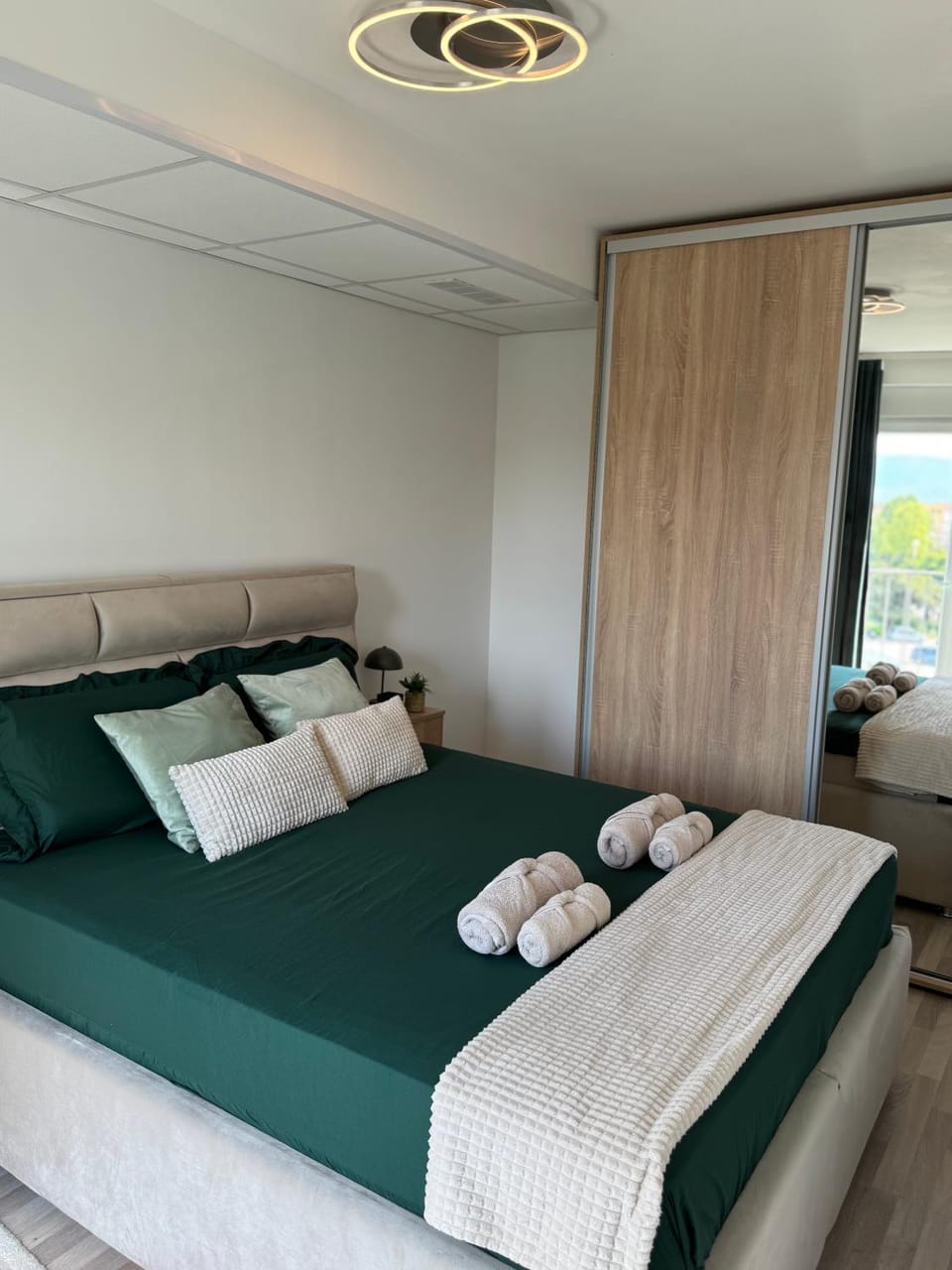 Bed, Photo of the whole room, Bedroom, towels, wardrobe