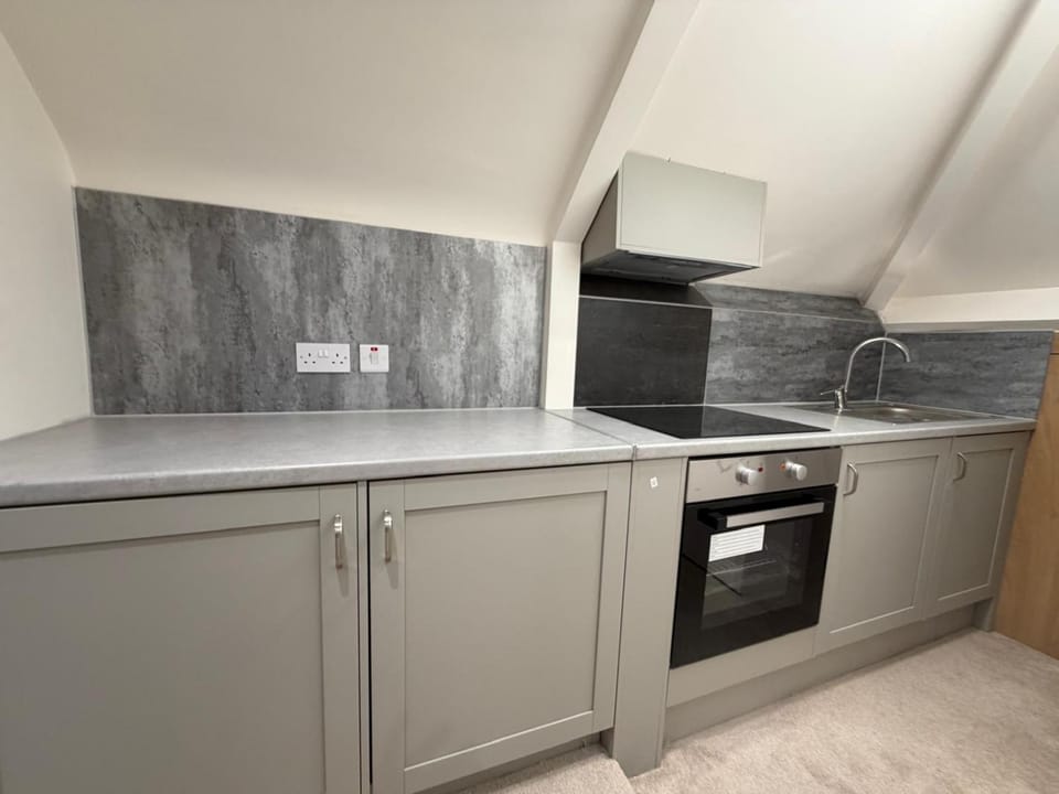 Kitchen or kitchenette, oven, stove