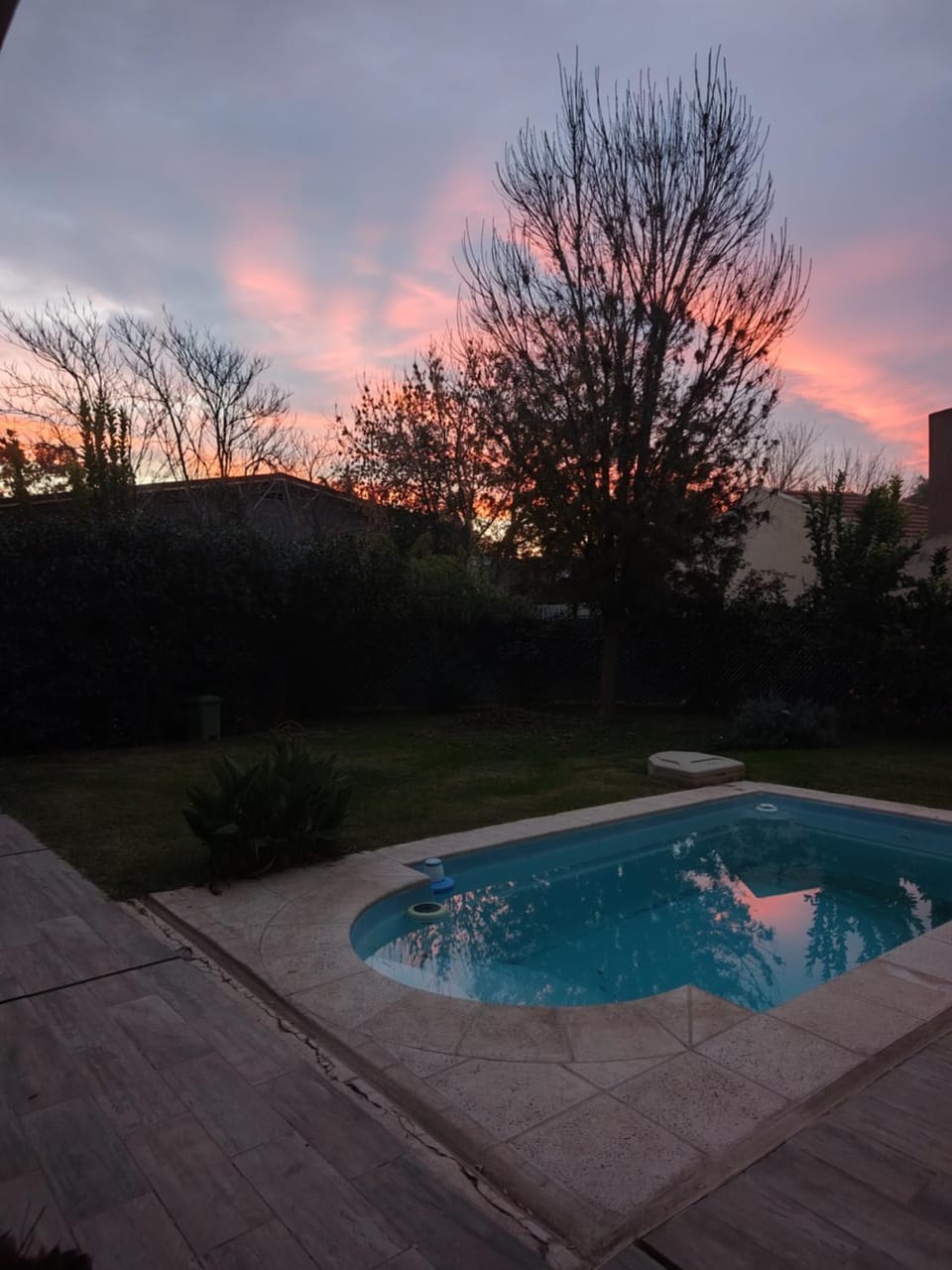 Natural landscape, Swimming pool, Sunset