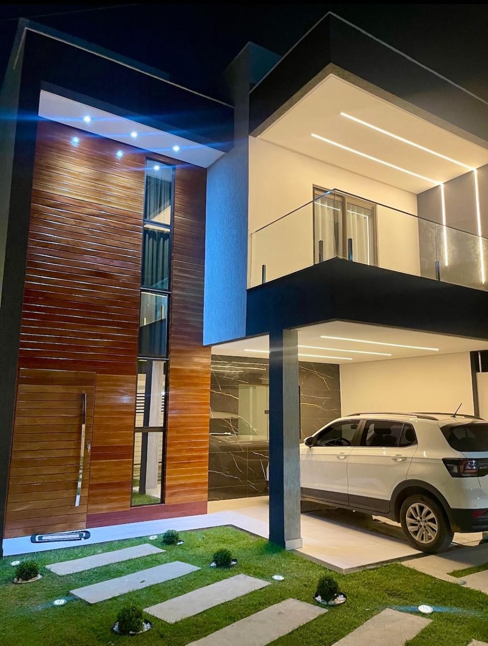 Property building, Night, Parking