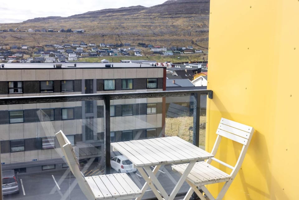 Balcony views across Torshavn from a prime area Apartment in Europe