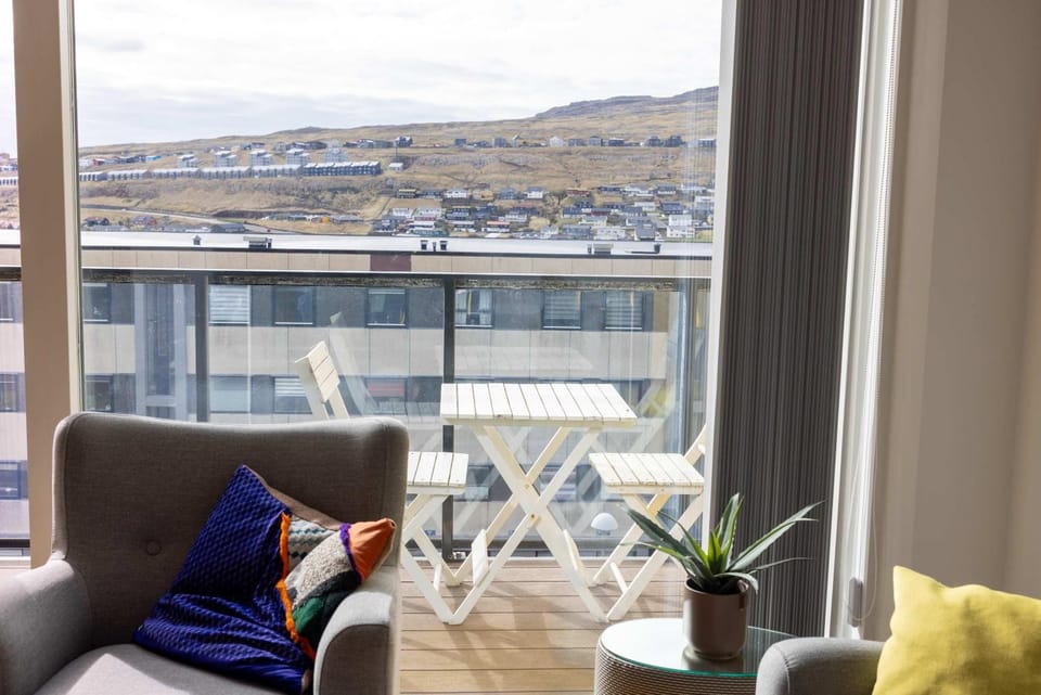Balcony views across Torshavn from a prime area Apartment in Europe