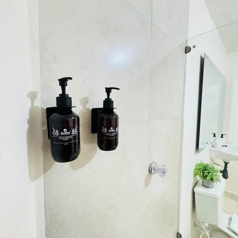 Shower, Bathroom, flat iron, hair dryier, internet, towels