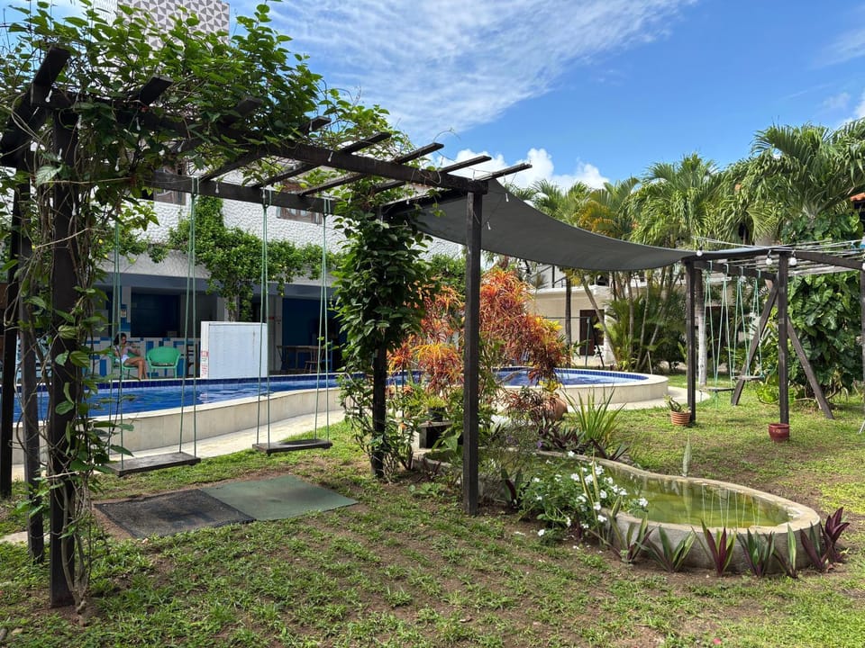 Natural landscape, Garden, Garden view, Swimming pool