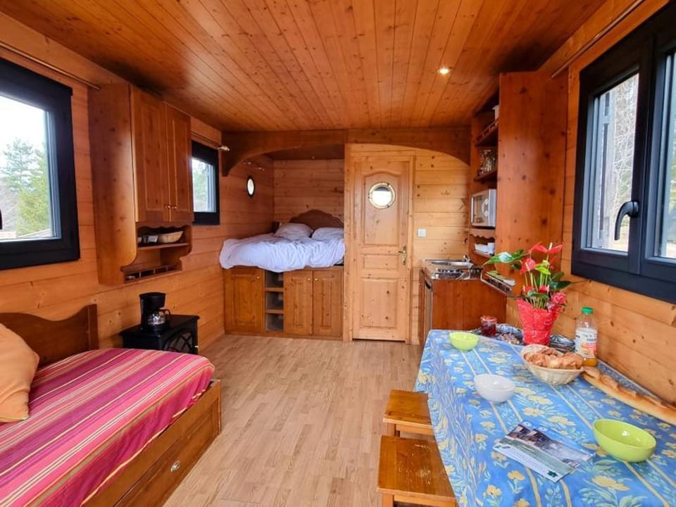 Roulotte nature, animaux admis - 3 pers. - FR-1-496-395 Apartment in Auvergne-Rhône-Alpes