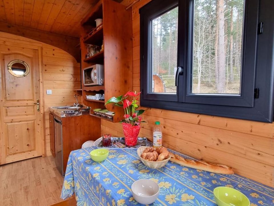 Roulotte nature, animaux admis - 3 pers. - FR-1-496-395 Apartment in Auvergne-Rhône-Alpes