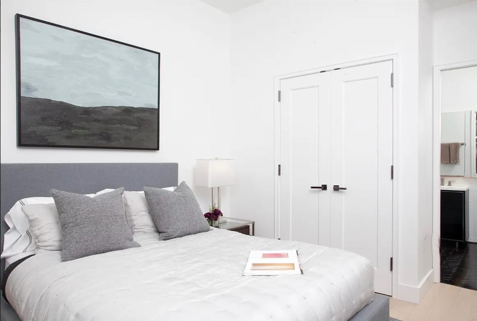 Bed, Photo of the whole room, Bedroom, towels, wardrobe