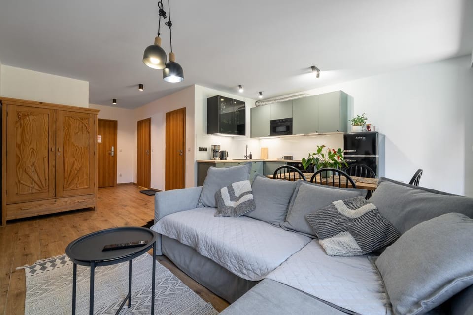 Kitchen or kitchenette, Living room, Seating area