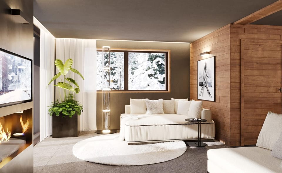 Living room, fireplace