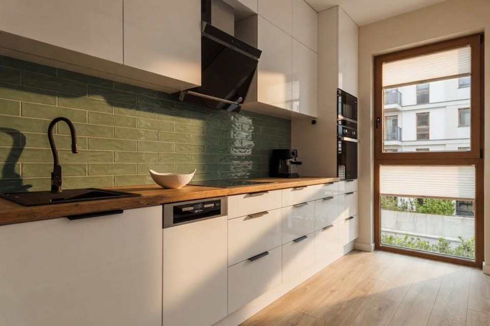 Kitchen or kitchenette, Living room, microwave, oven, stove