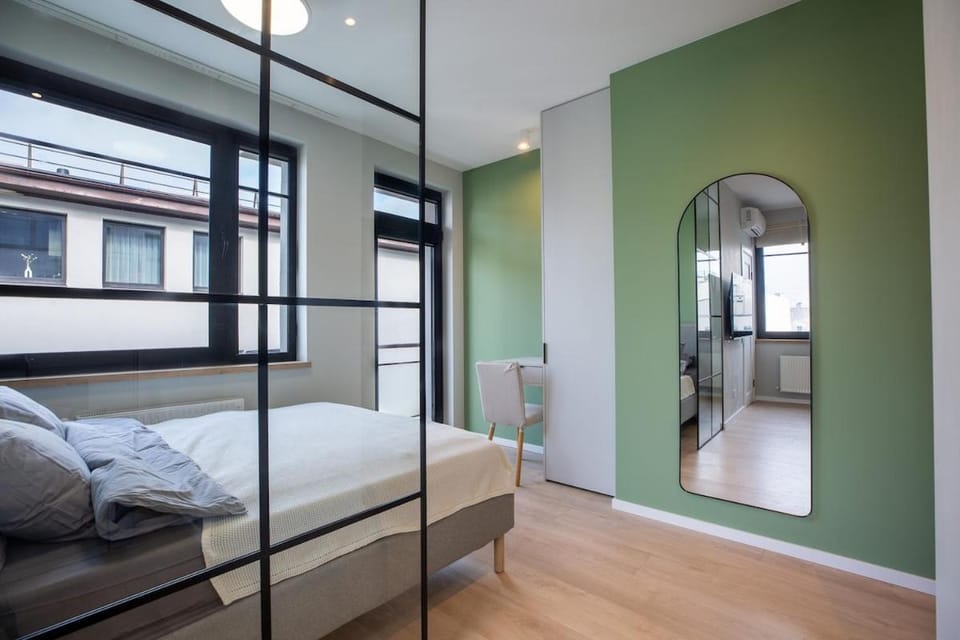 Sage Green Studio for 3 Quiet Central Street Apartment in Riga