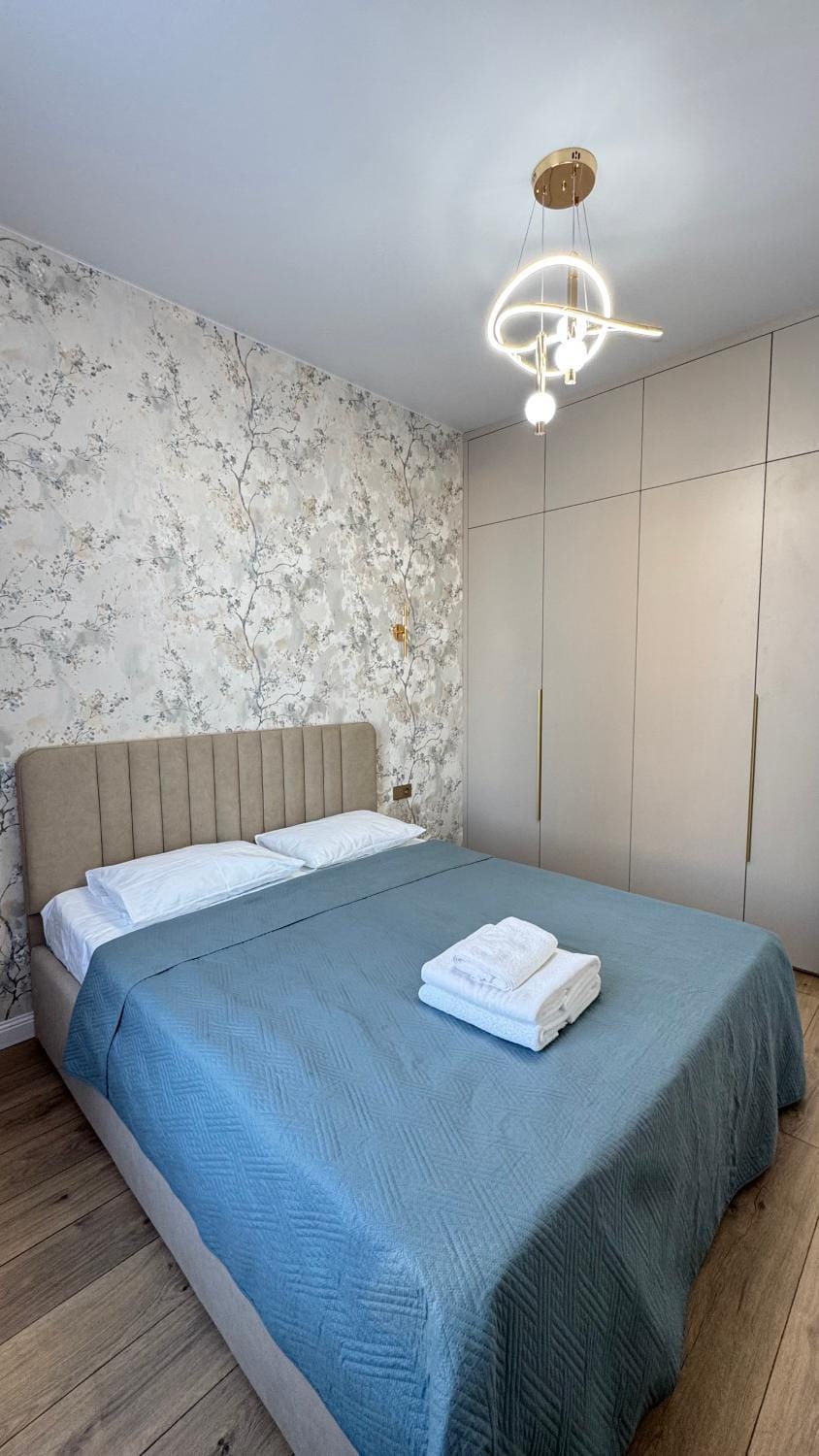 Bed, Bedroom, locker, towels, wardrobe