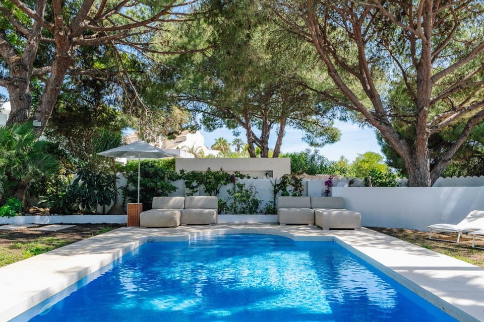 Property building, Living room, Swimming pool