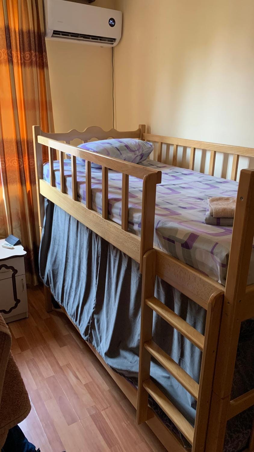 Bed, Bedroom, bunk bed, air conditioner