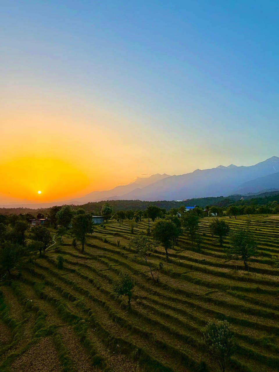 Natural landscape, Mountain view, Sunset