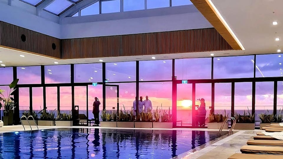 Natural landscape, Pool view, Swimming pool, Sunrise, Sunset, sunbed