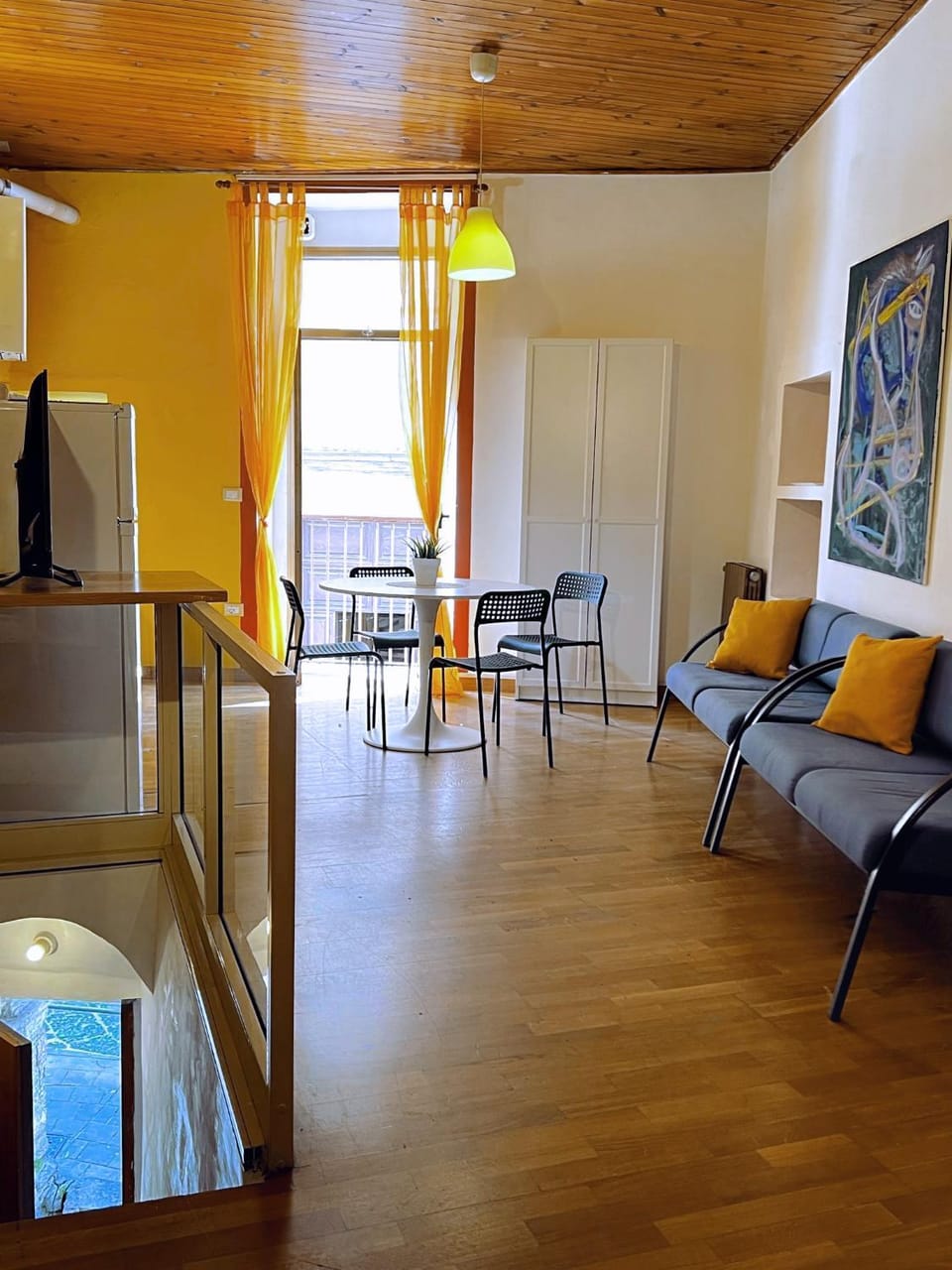 Living room, kitchen