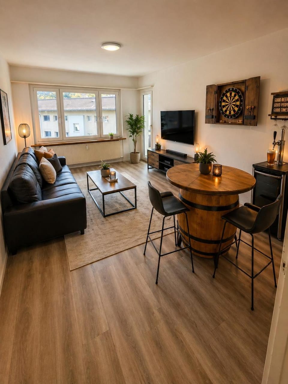 Living room, Seating area, Evening entertainment