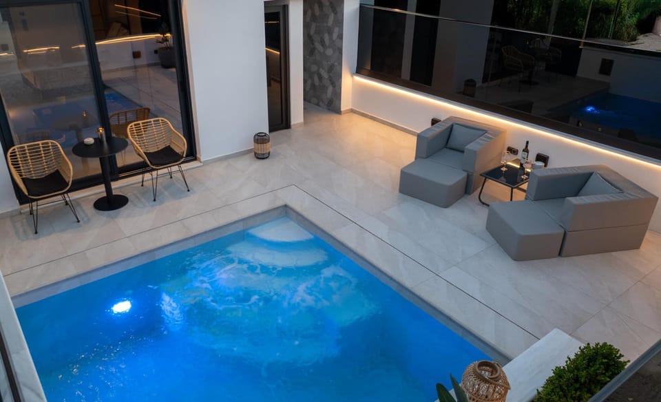 Patio, Seating area, Pool view, Swimming pool, sunbed
