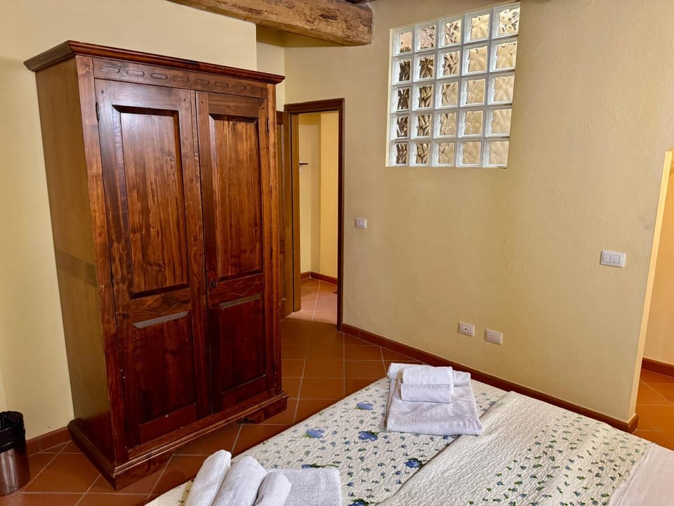 Bed, Photo of the whole room, Bedroom, towels, wardrobe