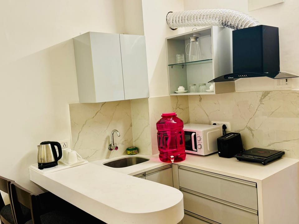 Kitchen or kitchenette, toaster