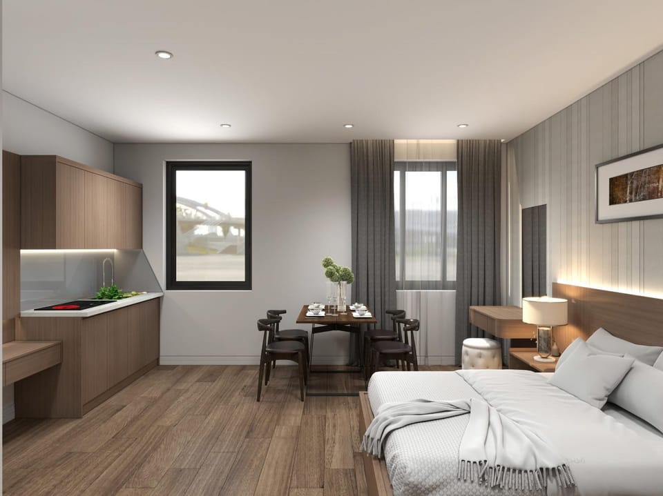Seating area, Bedroom, kitchen