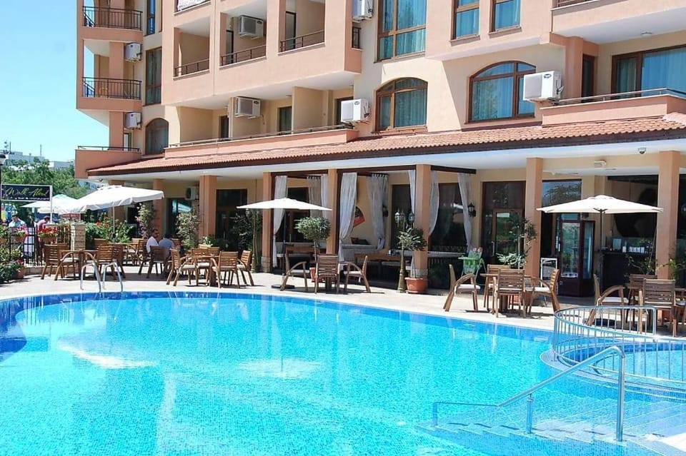 Property building, Patio, Pool view