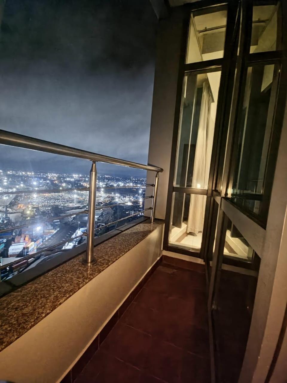 Property building, Night, View (from property/room), Balcony/Terrace, City view