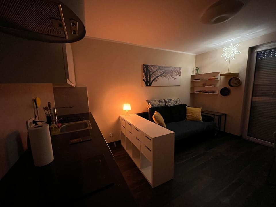 Kitchen or kitchenette, Living room, Seating area