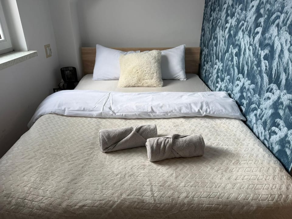 Bed, Photo of the whole room, Bedroom, towels