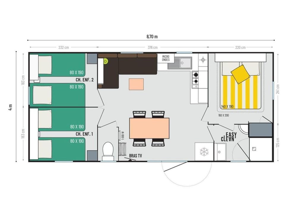Mobil home clim - 6 pers. - API-1-52-2730 Campground/ 
RV Resort in Centre-Val de Loire
