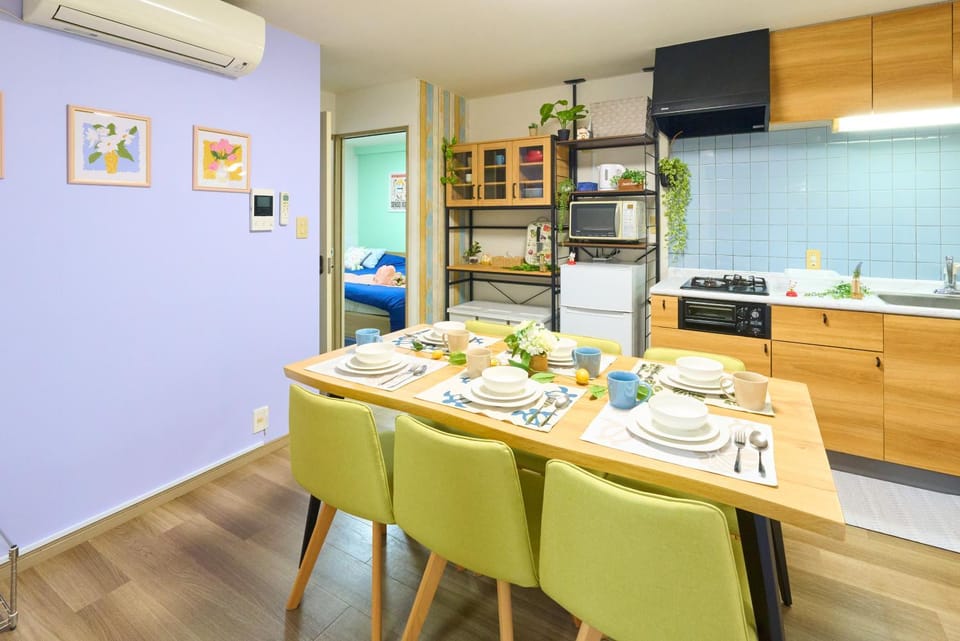 Kitchen or kitchenette, Living room, Dining area, stove, air conditioner