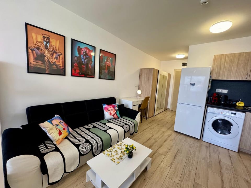 Living room, wardrobe, washing machine