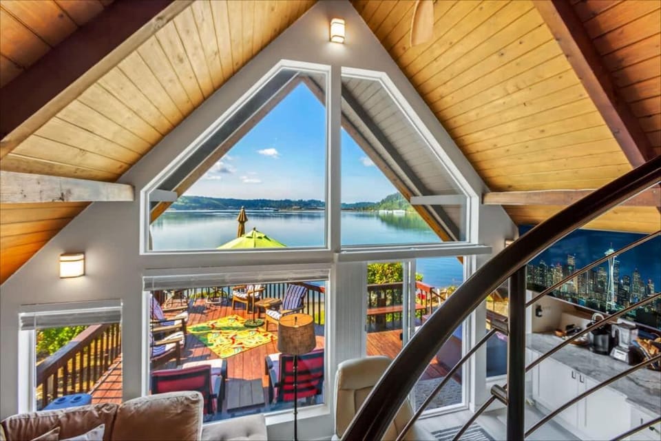 Beautifully Remodeled Beach Front A-Frame Chalet in Shelton