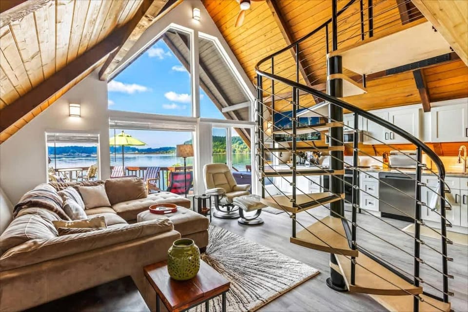 Beautifully Remodeled Beach Front A-Frame Chalet in Shelton