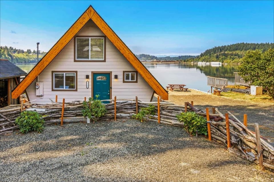 Beautifully Remodeled Beach Front A-Frame Chalet in Shelton
