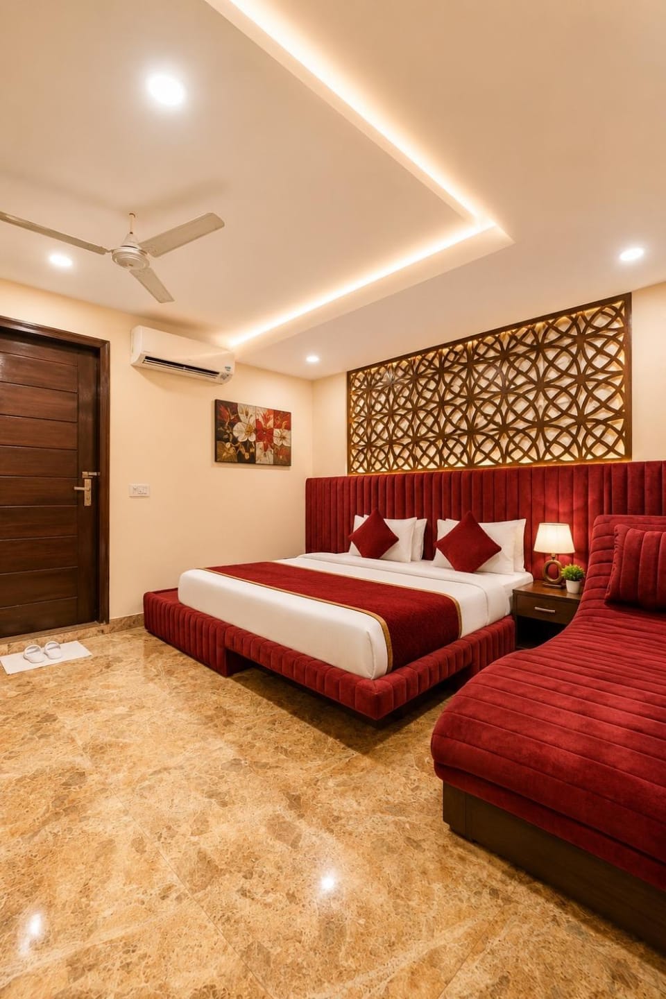 Bed, Living room, Photo of the whole room, Seating area, Bedroom, air conditioner