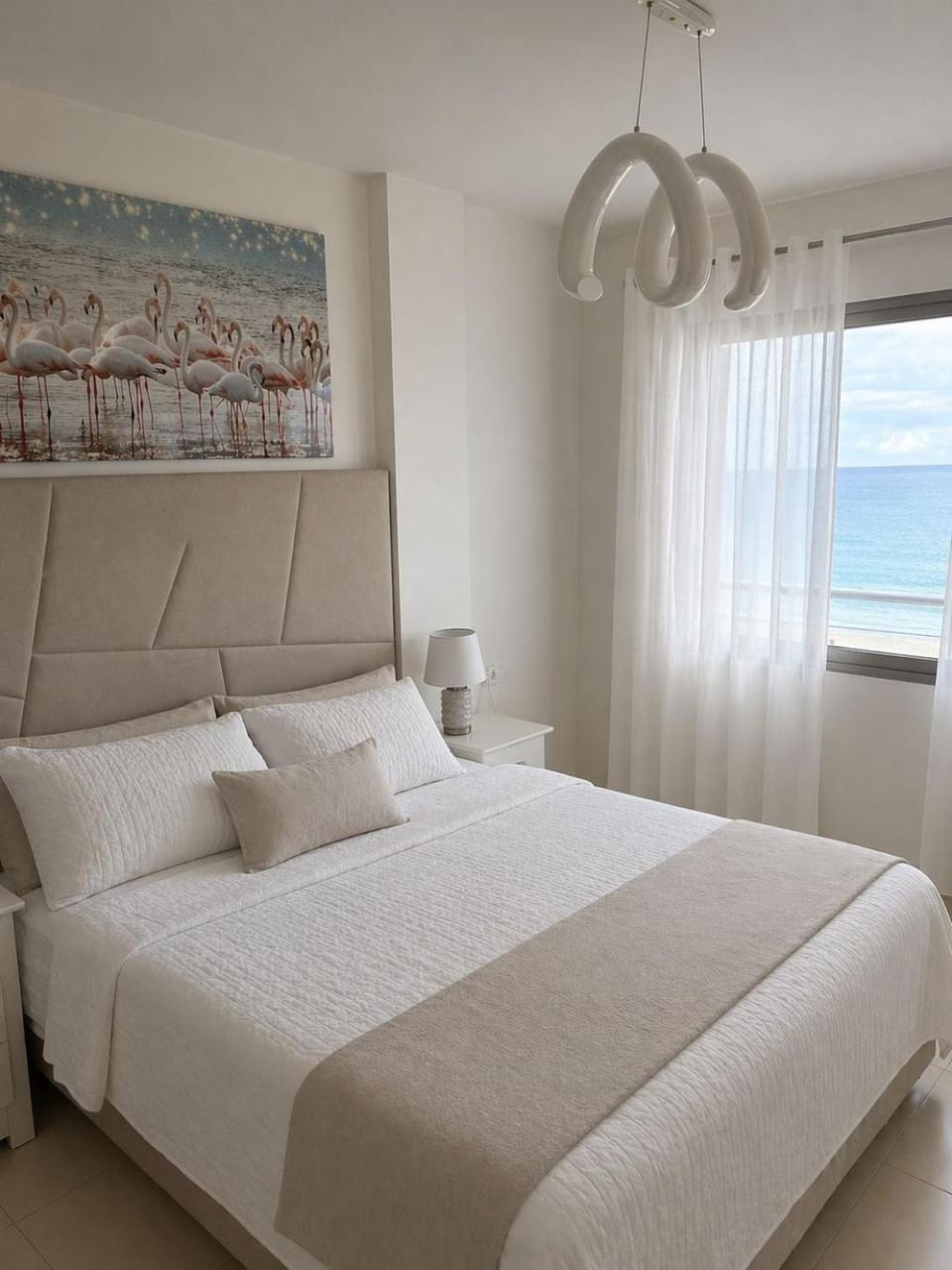 Bed, Bedroom, Sea view