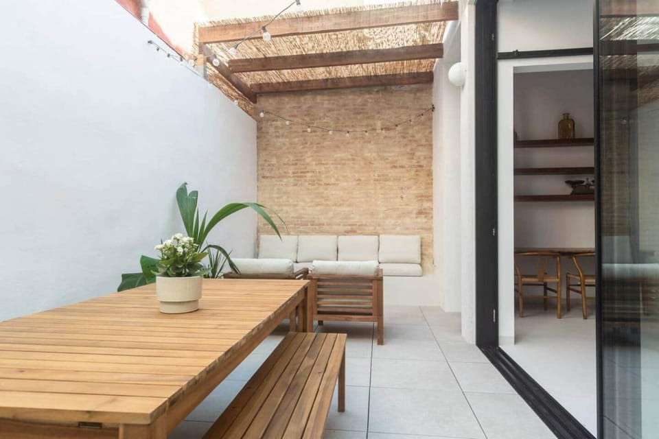 Patio, Living room, Dining area